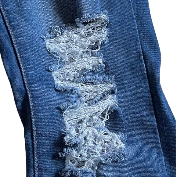 PACSUN Los Angeles Distressed Denim Jeggings Size 25 Fading Button Zip Fly - Picture 11 of 12